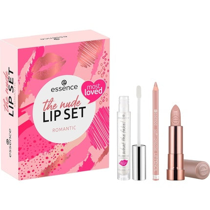 Essence Cosmetics The Nude Lip Set Romantic Lipstick Makeup Gift Set for Women