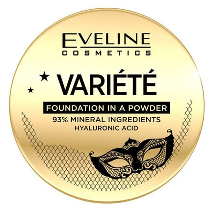 Eveline Variety Face Powder Foundation with Sponge and Hyaluronic Acid 8g