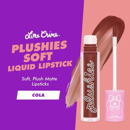 Lime Crime Plushies Soft Matte Lipstick Cola - Blackberry Candy Scent Plush Long Lasting High Comfort Talc-Free Paraben-Free