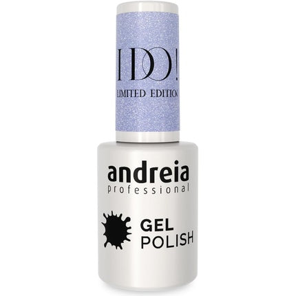 Andreia Professional Semi-Permanent Nail Gel Polish I DO Limited Collection Colour ID6 Sky Blue with Silver Sparkles 10.5ml