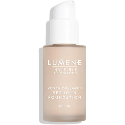 LUMENE Invisible Illumination Tinted Serum Foundation SPF30 with Vegan Collagen Serum & Hyaluronic Acid Shade 0.5 30ml