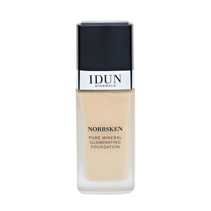 IDUN Minerals Liquid Norrsken Foundation Silky Smooth Coverage Luminous Dewy Finish for Dry and Dull Skin Water Resistant and Vegan Makeup 206 Freja Warm Light 1.01 oz