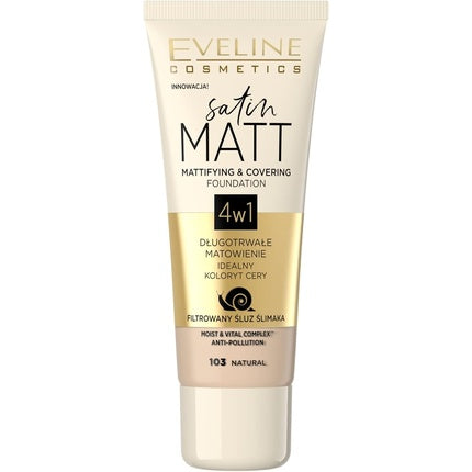 Eveline Cosmetics Satin Matt Opaque Face Primer 30ml No.103 Natural