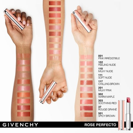 GIVENCHYLadies Rose Perfecto Beautifying Lip Balm 0.09 oz #110 Milky Nude Makeup 2.8g