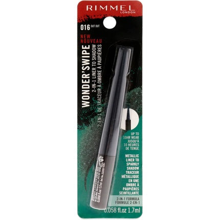 Rimmel London Wonder Swipe 2-in-1 Liner to Shadow 016 Out Out For Women 0.058 oz Eyeliner 1.72 ml