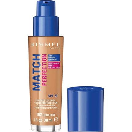 Rimmel Match Perfection Foundation, 102 Light Nude, 30ml