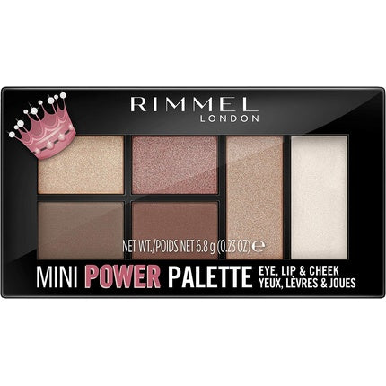 Rimmel Mini Power Palette Eyeshadow Lip Gloss Cheeks Highlighter 003 Queen 6.8g