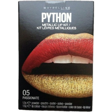 Maybelline New York Lipstick Python Metallic Lip Kit 05 Passionate Red Gold