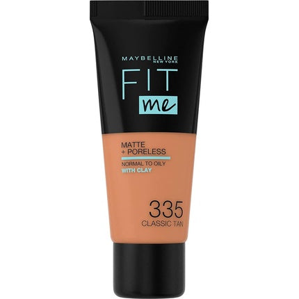 Maybelline Fit Me Foundation Matte & Poreless Full Coverage Blendable for Normal to Oily Skin 30ml 335 Classic Tan