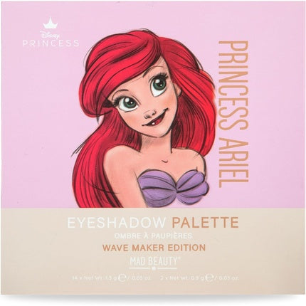 MAD BEAUTY Disney Pure Princess Ariel Little Mermaid Sixteen Shade Palette with Mirror
