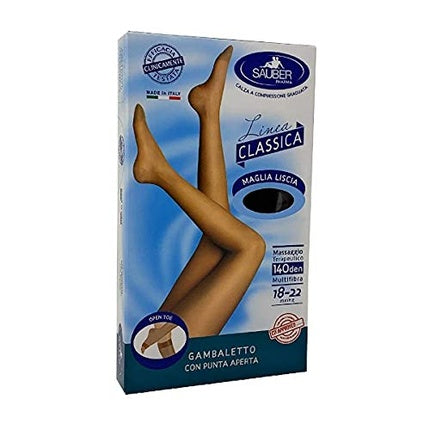 Linea Charme 140D Open Toe Thigh Highs Black Size 4