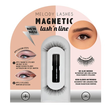 Melody Lashes Magnetic Eyelashes Strong Hold Waterproof Magnetic Eyeliner with Feather-Light Magnetized Lashes No Glue Needed Natural Look Makeup  Mag Me