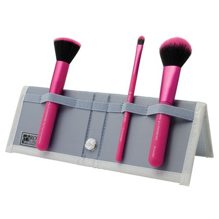 MODA Complexion Perfection 4 Piece Makeup Brush Flip Kit Pink