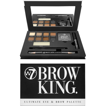 W7 Brow King Ultimate Eyebrow Kit Shape Define and Groom Palette Professional Makeup Set