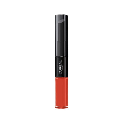 L'Oreal Paris Indefectible Lip Makeup Liquid Lipstick 505 Resolution Red 24 Hour Full Lips with Moisturizing Lip Care Balm