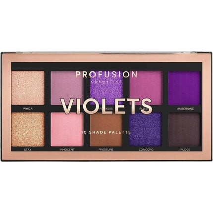 Profusion Cosmetics Violets 10 Shade Eyeshadow Palette Multicolour