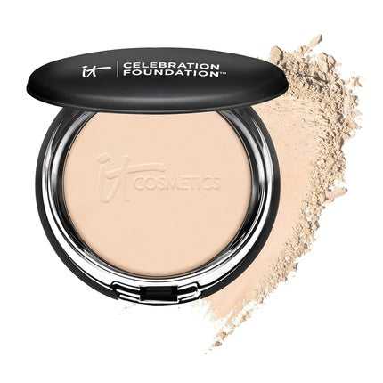 IT Cosmetics Celebration Foundation Full Coverage Anti-Aging Powder Foundation with Hydrolyzed Collagen & Hyaluronic Acid 0.3 oz Light