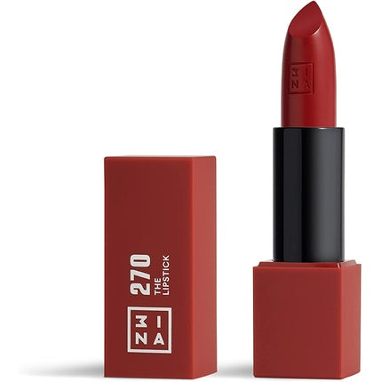 3INA MAKEUP The Lipstick 270 Dark Red with Vitamin E and Shea Butter - Long Lasting Matte Lip Color - Vegan and Cruelty Free
