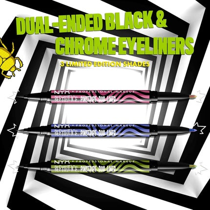 Nyx Professional Makeup Beetlejuice Pinstripe Duo Eye Liner Dual-Ended Black