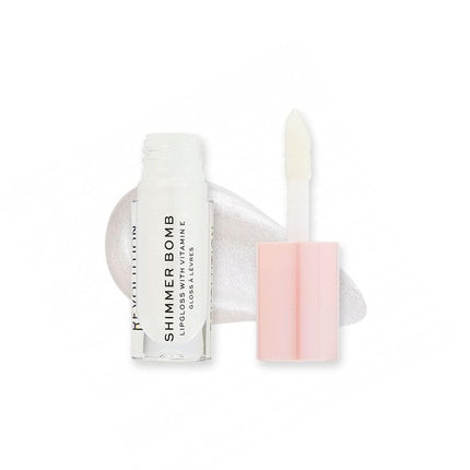 Revolution Shimmer Bomb Lip Gloss with Vitamin E Shimmery Finish 6 Colors Light Beam