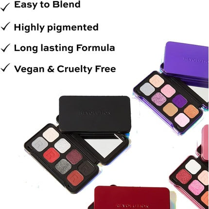 Revolution Forever Flawless Dynamic Eyeshadow Palette in Purple, Green, Red, Blue, Smoky