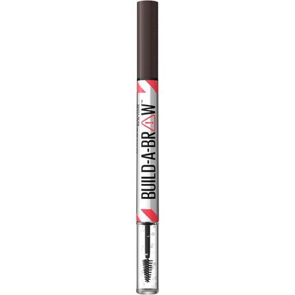 Maybelline New York Build A Brow 2 in 1 Brow Pen and Sealing Gel Real-looking Fuller Brows Waterproof Sweat and Smudge-resistant 24H Wear Vegan Formula Shade 259 Ash Brown