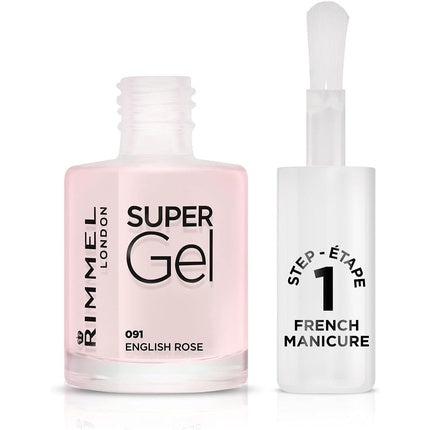 Rimmel London Super Gel French Manicure Nail Polish 12ml 91 English Rose