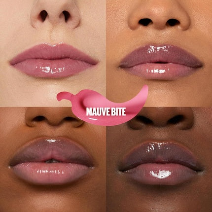 Maybelline New York Lifter Plump Lip Gloss Lasting Plump Heated Formula with Hyaluronic Acid and Chilli Pepper XL Wand Vegan Formula Shade 002 Mauve Bite