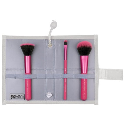 MODA Complexion Perfection 4 Piece Makeup Brush Flip Kit Pink