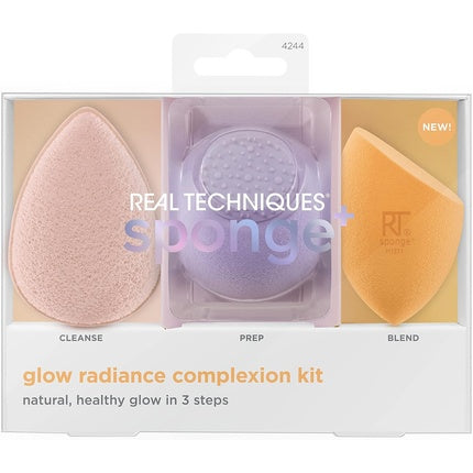 Pro-Glow Radiant Complexion: SPONGE Sponge and Real Techniques Natural Finish Kit