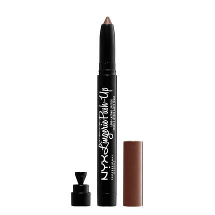 NYX Professional Makeup Lip Lingerie Push-Up Long Lasting Plumping Lipstick Teddy Warm Rich Brown