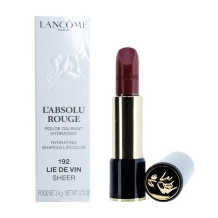 Lancome Red Lipstick L'absolu Rouge Hydrating 192 Lie De Vin Sheer