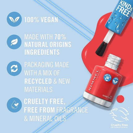 Kind & Free Vegan Nail Polish 155 Sunset Soar 8ml