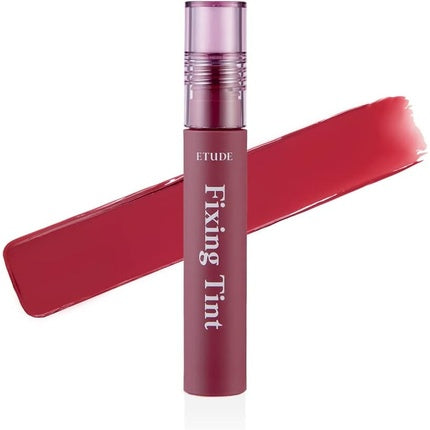 Etude House Fixing Tint 4g Long Lasting High Pigmented Liquid Lipstick Lip Stain Waterproof Lightweight Matte Finish Full Coverage 07 Cranberry Plum
