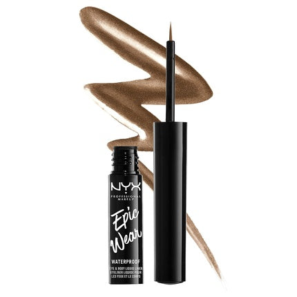 NYX PROFESSIONAL MAKEUP Epic Wear Metallic Liquid Liner Brown Metal Waterproof Eyeliner