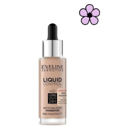 Eveline Cosmetics Liquid Control HD Foundation with Niacinamide - 025 Light