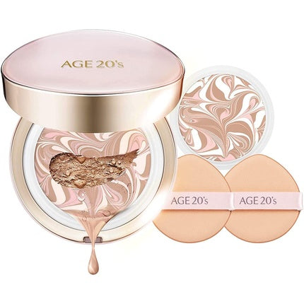 AGE 20's Signature Essence Cover Pact Moisture 23 Medium Beige with Refill