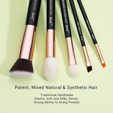 Jessup Pro Makeup Brush Set Soft Natural Bristle Foundation Eyeshadow Blending Blusher Buffer Concealer Brush