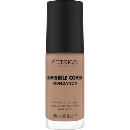 Catrice Invisible Cover Foundation 30ml 037W Nude Moisturizing Long-Lasting Natural for Dry Skin Vegan Oil-Free Paraben-Free Microplastic-Free