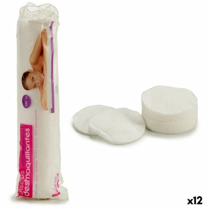 White Cotton Makeup Remover Pads 12 Units