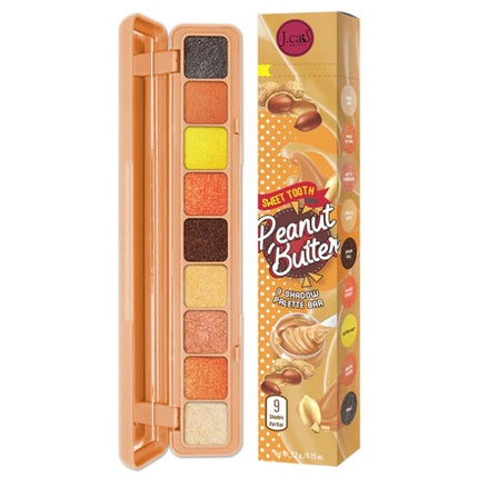 Sweet Tooth 9 Shadow Palette Bar Eye Shimmer with Mirror & Zipper Bag Peanut Butter