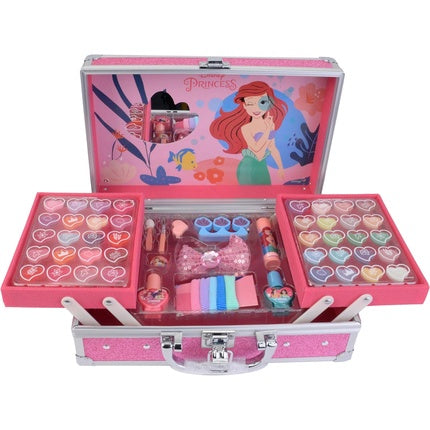 Lip Smacker Disney Princess Traincase for Kids 40+ Piece Makeup Giftset with Lip Glosses Creamy Eyeshadows and Nail Polishes Hair and Makeup Accessories Included