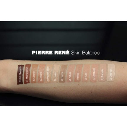 Pierre Rene Skin Balance Cover Fluid Foundation Waterproof Concealing Foundation 19 Cool Ivory 30ml