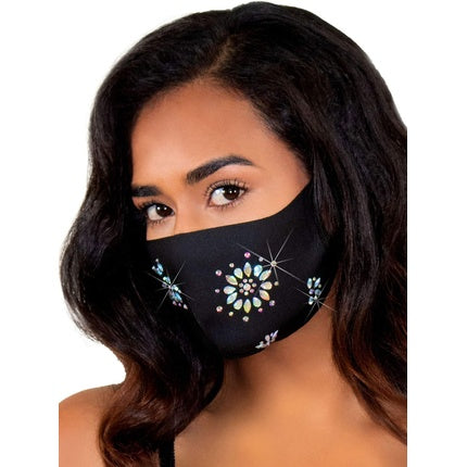 Leg Avenue Women's Rhinestone Fashionable Face Mask - Gold - One Size