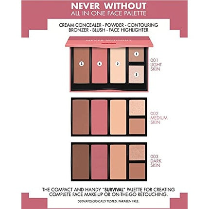 PUPA Milano Contouring Bronzer Palette Never Without - Face Highlighter Cream Concealer Contouring Bronzer and Blush 002 Medium Skin