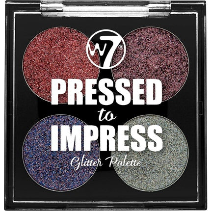 W7 Cosmetics Pressed to Impress 4-Piece Glitter Palette - All the Rage