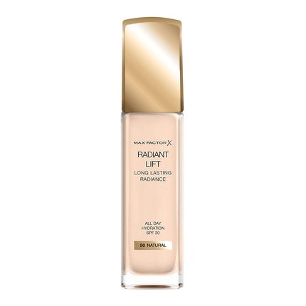 Max Factor Radiant Lift Foundation in 50 Natural Creamy Soft Makeup for Stunning Finish - 30ml