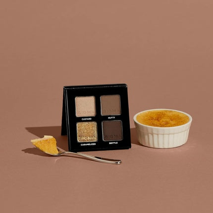 Sigma Beauty Quad Eyeshadow Palette Buttery Soft Formula Buildable Blendable Shades Flawless Eye Look Designed for All Day Wear Crème Brûlée