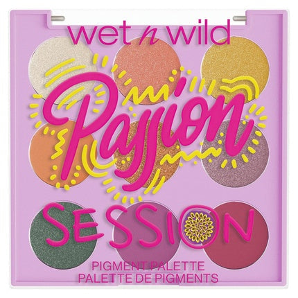 wet n wild Pigment Palette Wild Crush Passion Collection 9 Highly Pigmented Colors Smoothing and Moisturizing Formula Passion Fruit Scent Passion Session Eyeshadow Palette Passion Session