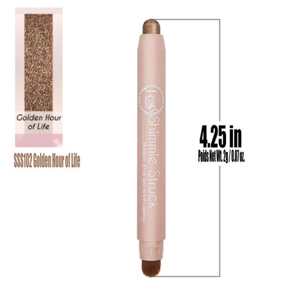 Jcat Beauty Professional SSS102 Golden Hour of Life Shimmer Struck Shadow Automatic Stick Eye Shadow Makeup Eyeshadow with Free Zipper Bag